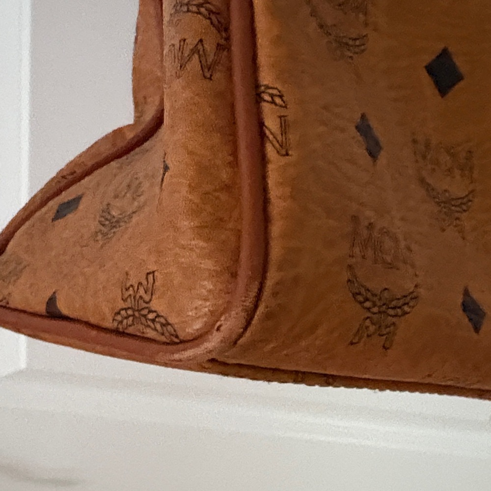 MCM Vintage Cognac Visetos Monogram Large Dome Tote - Picture 12 of 14